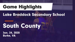 Lake Braddock Secondary School vs South County  Game Highlights - Jan. 24, 2020