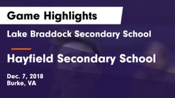 Lake Braddock Secondary School vs Hayfield Secondary School Game Highlights - Dec. 7, 2018