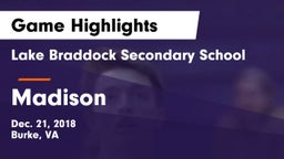 Lake Braddock Secondary School vs Madison  Game Highlights - Dec. 21, 2018