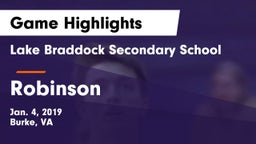 Lake Braddock Secondary School vs Robinson  Game Highlights - Jan. 4, 2019