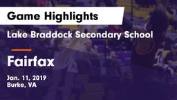 Lake Braddock Secondary School vs Fairfax  Game Highlights - Jan. 11, 2019