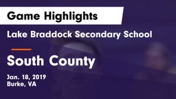 Lake Braddock Secondary School vs South County  Game Highlights - Jan. 18, 2019