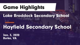 Lake Braddock Secondary School vs Hayfield Secondary School Game Highlights - Jan. 3, 2020