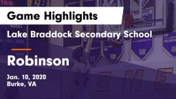 Lake Braddock Secondary School vs Robinson  Game Highlights - Jan. 10, 2020