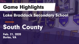 Lake Braddock Secondary School vs South County  Game Highlights - Feb. 21, 2020