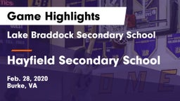Lake Braddock Secondary School vs Hayfield Secondary School Game Highlights - Feb. 28, 2020
