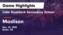 Lake Braddock Secondary School vs Madison  Game Highlights - Dec. 23, 2020