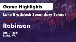 Lake Braddock Secondary School vs Robinson  Game Highlights - Jan. 7, 2021