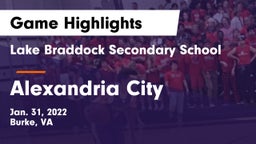 Lake Braddock Secondary School vs Alexandria City Game Highlights - Jan. 31, 2022