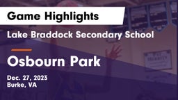 Lake Braddock Secondary School vs Osbourn Park  Game Highlights - Dec. 27, 2023