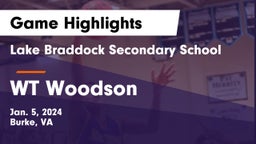 Lake Braddock Secondary School vs WT Woodson Game Highlights - Jan. 5, 2024