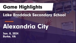 Lake Braddock Secondary School vs Alexandria City  Game Highlights - Jan. 8, 2024