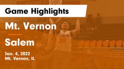 Mt. Vernon  vs Salem  Game Highlights - Jan. 4, 2022