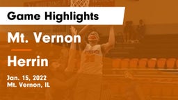 Mt. Vernon  vs Herrin  Game Highlights - Jan. 15, 2022