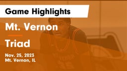 Mt. Vernon  vs Triad  Game Highlights - Nov. 25, 2023