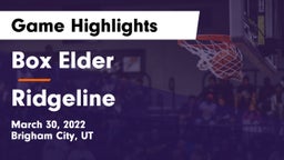 Box Elder  vs Ridgeline  Game Highlights - March 30, 2022