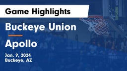 Buckeye Union  vs Apollo  Game Highlights - Jan. 9, 2024