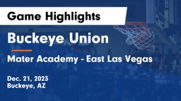 Buckeye Union  vs Mater Academy - East Las Vegas  Game Highlights - Dec. 21, 2023