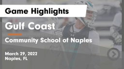 Gulf Coast  vs Community School of Naples Game Highlights - March 29, 2022
