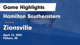 Hamilton Southeastern  vs Zionsville  Game Highlights - April 13, 2022