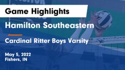 Hamilton Southeastern  vs Cardinal Ritter Boys Varsity Game Highlights - May 5, 2022