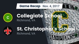Recap: Collegiate School vs. St. Christopher's School 2017