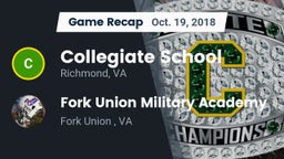 Recap: Collegiate School vs. Fork Union Military Academy 2018