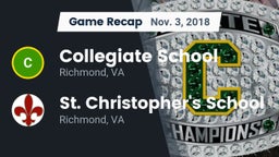 Recap: Collegiate School vs. St. Christopher's School 2018