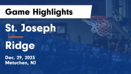 St. Joseph  vs Ridge  Game Highlights - Dec. 29, 2023