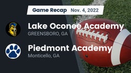 Recap: Lake Oconee Academy vs. Piedmont Academy  2022