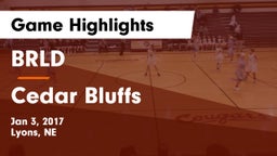 BRLD vs Cedar Bluffs  Game Highlights - Jan 3, 2017