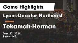 Lyons-Decatur Northeast vs Tekamah-Herman  Game Highlights - Jan. 22, 2024