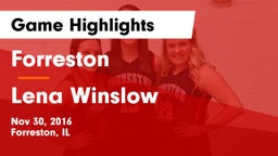 Forreston  vs Lena Winslow Game Highlights - Nov 30, 2016