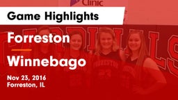 Forreston  vs Winnebago Game Highlights - Nov 23, 2016
