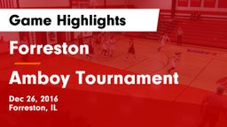 Forreston  vs Amboy Tournament Game Highlights - Dec 26, 2016