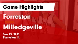 Forreston  vs Milledgeville Game Highlights - Jan 13, 2017