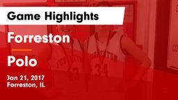 Forreston  vs Polo Game Highlights - Jan 21, 2017