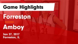 Forreston  vs Amboy Game Highlights - Jan 27, 2017