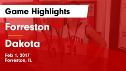 Forreston  vs Dakota Game Highlights - Feb 1, 2017