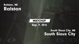 Matchup: Ralston  vs. South Sioux City  2016
