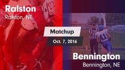 Matchup: Ralston  vs. Bennington  2016