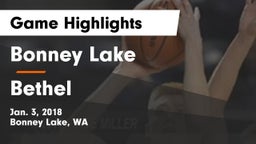 Bonney Lake  vs Bethel  Game Highlights - Jan. 3, 2018