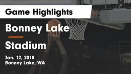 Bonney Lake  vs Stadium  Game Highlights - Jan. 12, 2018