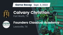 Recap: Calvary Christian  vs. Founders Classical Academy  2022