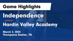 Independence  vs Hardin Valley Academy Game Highlights - March 2, 2024