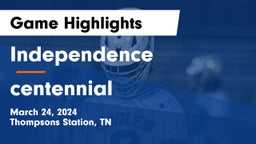 Independence  vs centennial  Game Highlights - March 24, 2024