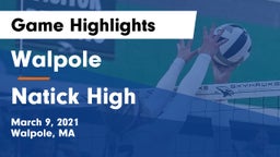 Walpole  vs Natick High Game Highlights - March 9, 2021