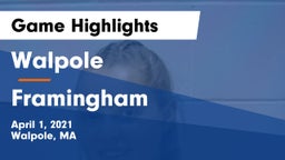 Walpole  vs Framingham  Game Highlights - April 1, 2021