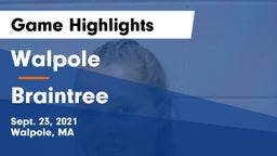Walpole  vs Braintree  Game Highlights - Sept. 23, 2021