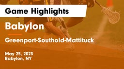 Babylon  vs Greenport-Southold-Mattituck  Game Highlights - May 25, 2023